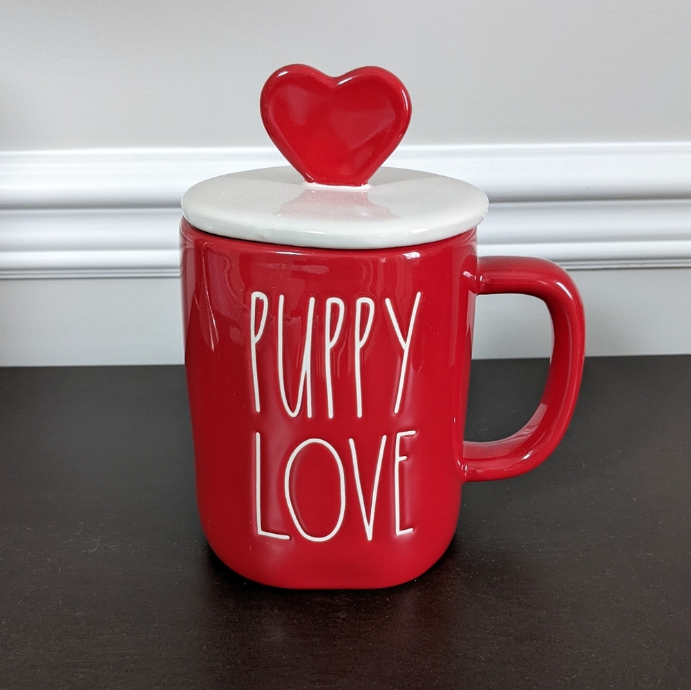 🆕 Rae Dunn PUPPY LOVE Mug with Topper